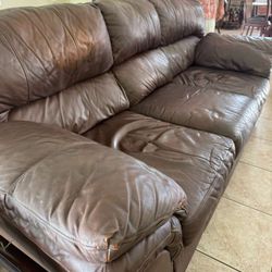 Faux Leather 3 Pieces Sofa 