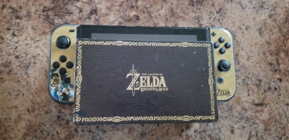 Nintendo Switch With Zelda Breath Of The Wild Skins