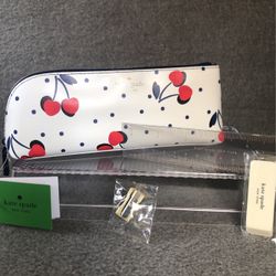 Brand NEW! ♠️    Kate Spade - Pencil Case w/ Gold Metal Sharpener / Ruler / Eraser (((PENDING PICK UP)))