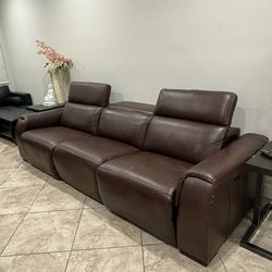 Leather Power Reclining Sofa – 3 Seat Couch