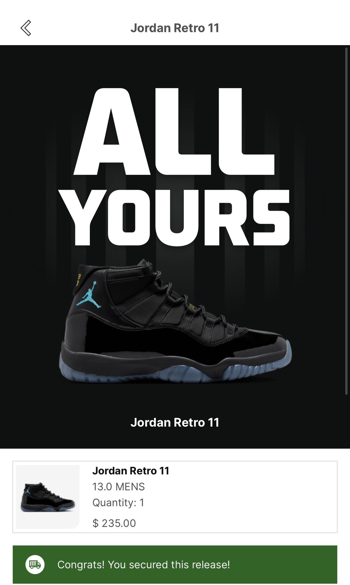 Jordan 11 Gamma Blue Sz 13