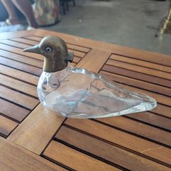 Glass Bird Decanter.   