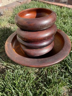 Vintage Mahogany Bowl Set 