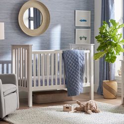 White Crib and Mattress