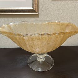Large Hand-Blown Glass Centerpiece Bowl – 21.5"