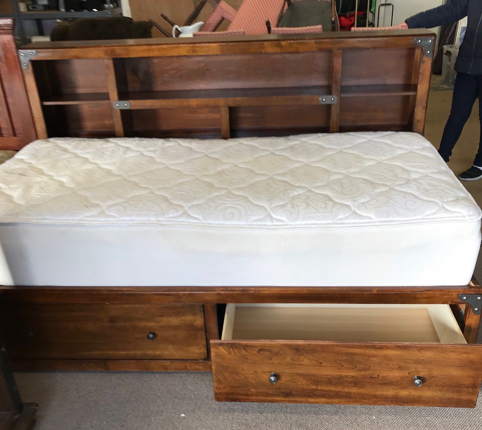 Twin With double mattress Bed Frame With Drawers -$189.00 For All