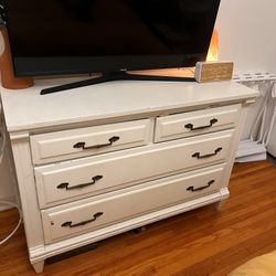 white wood vintage dresser