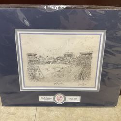 Thomas Kinkade Yankee Stadium Sketch Matted