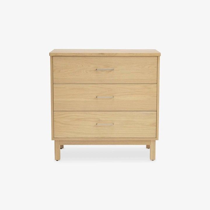 Feather Clinton Compact Dresser – 3 Drawers, Light Oak, Minimalist, Modern Storage Solution