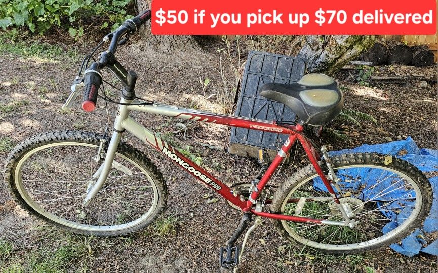 21" Mongoose Mountain Bike $50 Picked Up, $70 Delivered
