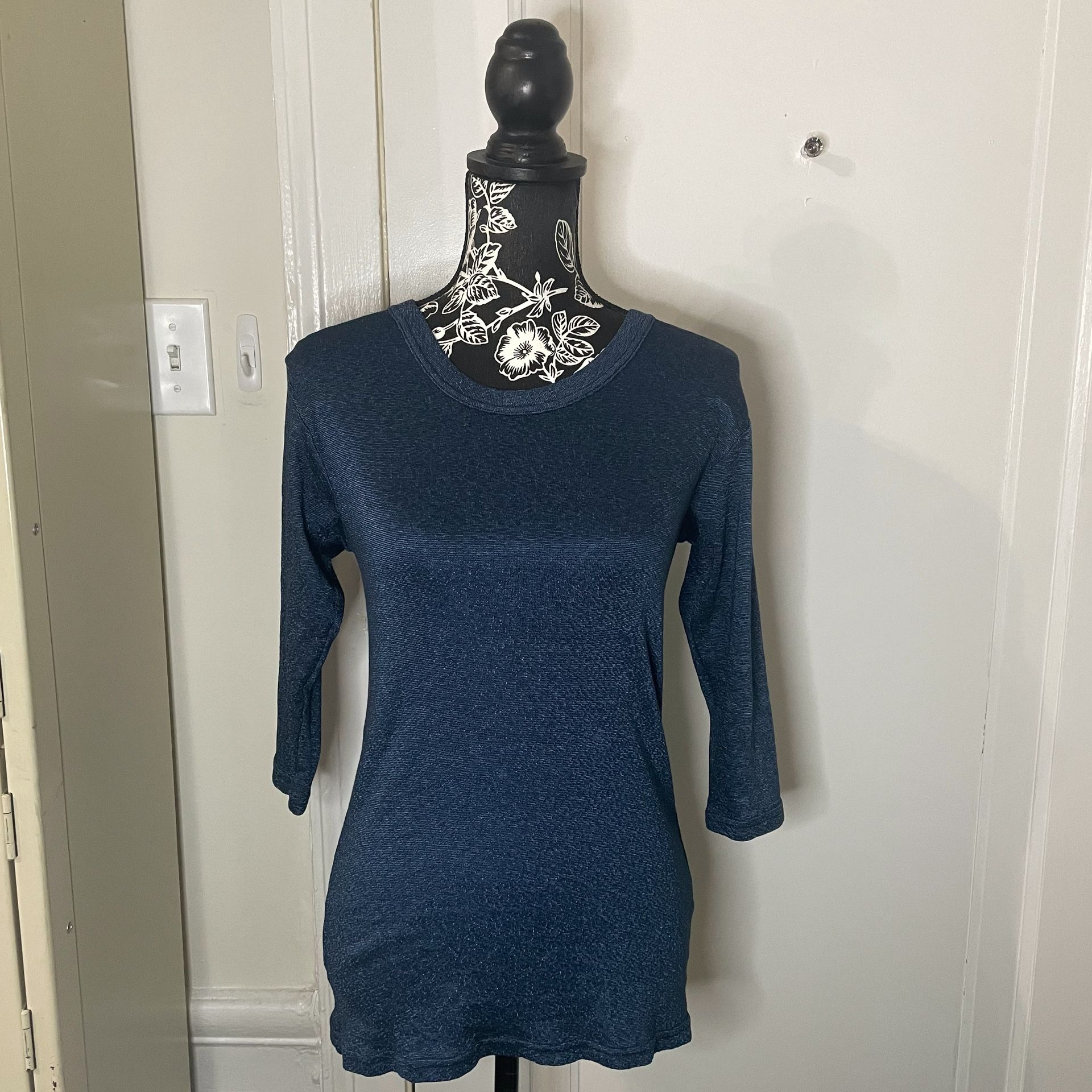 EUC Michael Stars The Original Tee Dora Shine 3/4 Sleeve Tee in Blue - OS