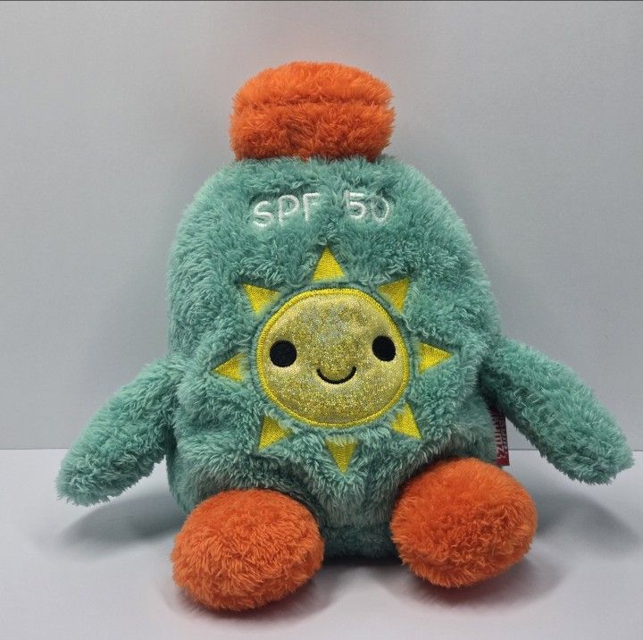 Bumb Bumz Sunscreen SPF 50 Plush 8" Stuffed Animal Teal Blue