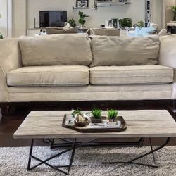 Beige Microfiber Sofa