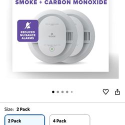 Kidde Smoke & Carbon Monoxide Detector, AA Battery Powered, LED Warning Light Indicators, 2 Pack