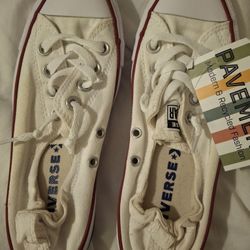 Women's Size 7 Boys Size 5.5 Converse Off-white Low Top