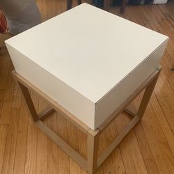 Table - White, Square, With Drawer