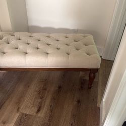 Linen Upholstered Pottery Barn Bench