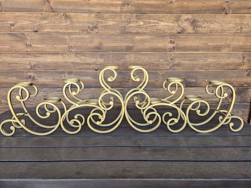 Gold Metal Candle Holders