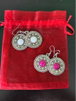 Maximalist colored stone earrings