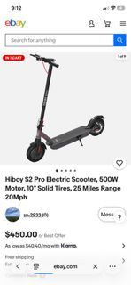 Hillboy S2 pro electric scooter( like new rode 2 hours)