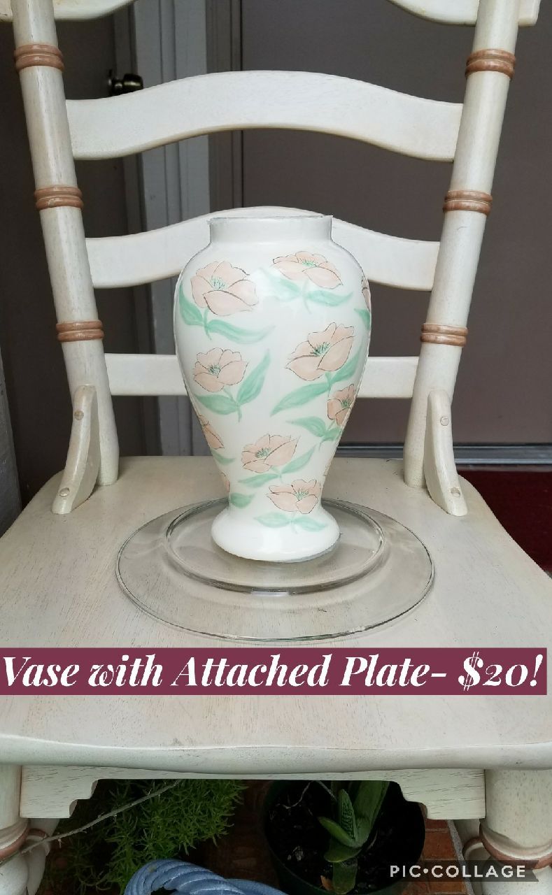 Vase with plate attached! Use as planter!