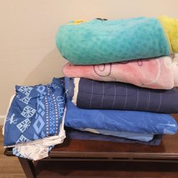Assorted Disney and Sports Bedding and Blanket Bundle