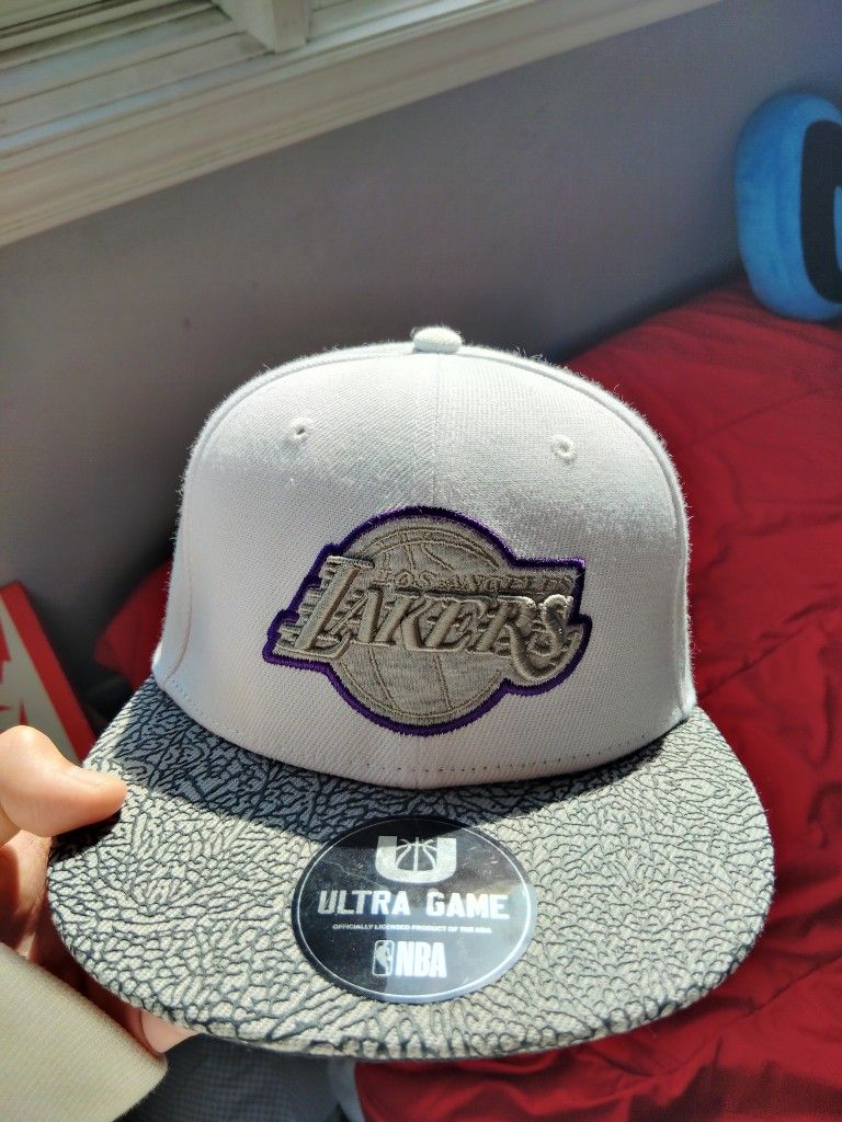 Los Angeles Lakers White Snapback Hat