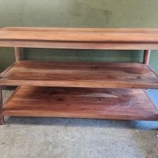 solid wood midcentury modern tv stand