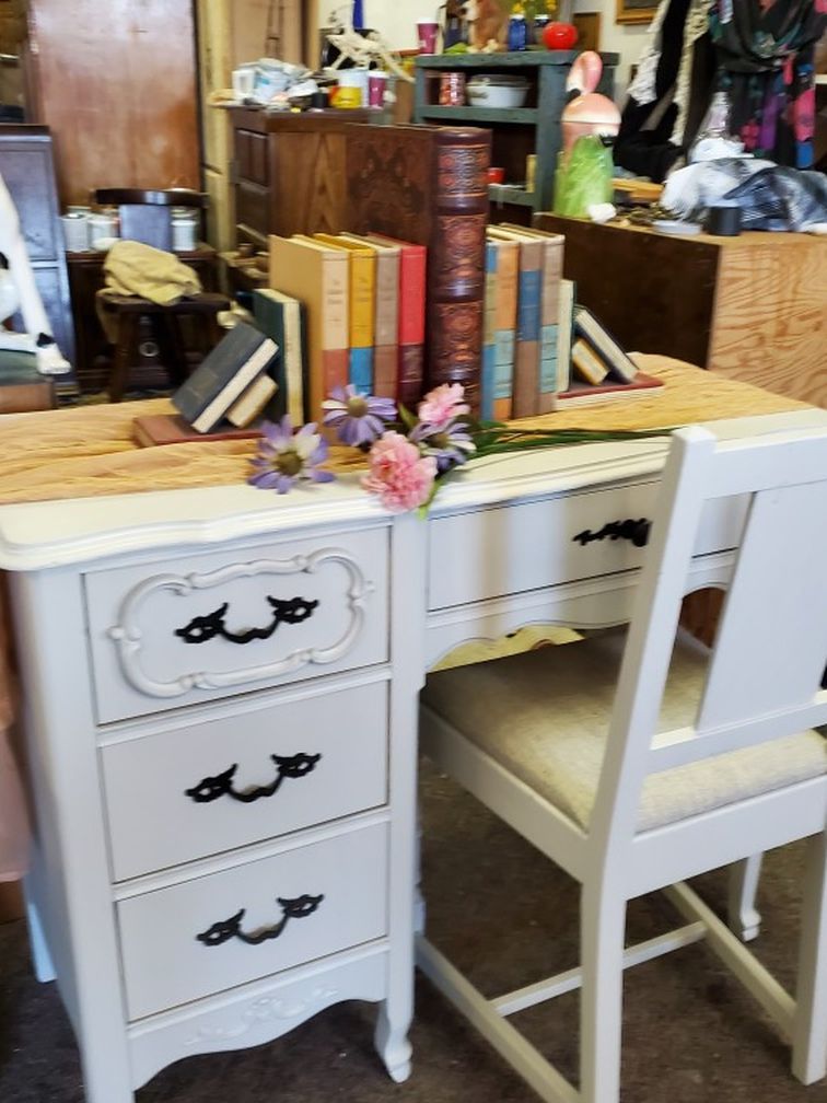 Real Wood French Farmhouse Desk And Chair Works Perfectly