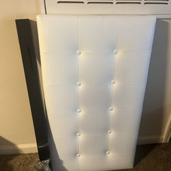Contemporary and modern white headboard for a Twin XL Bed.