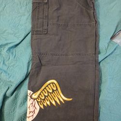 Brand New Von Dutch Eyeball Black Wash Jeans Size 32 And Eyeball Denim Zip Up Hoodie Blackwash Size Small 