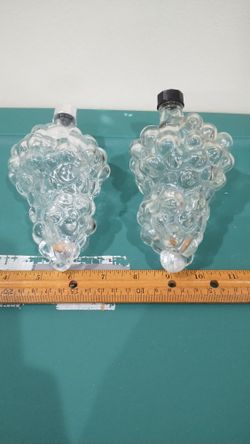 2 Crystal Grape Jars/Canisters For Vinegar & Oil? Or Whatever 