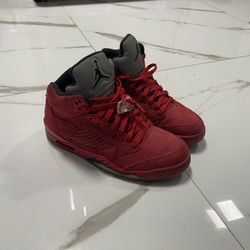 Red SUEDE Air jordan 5 SIZE 10