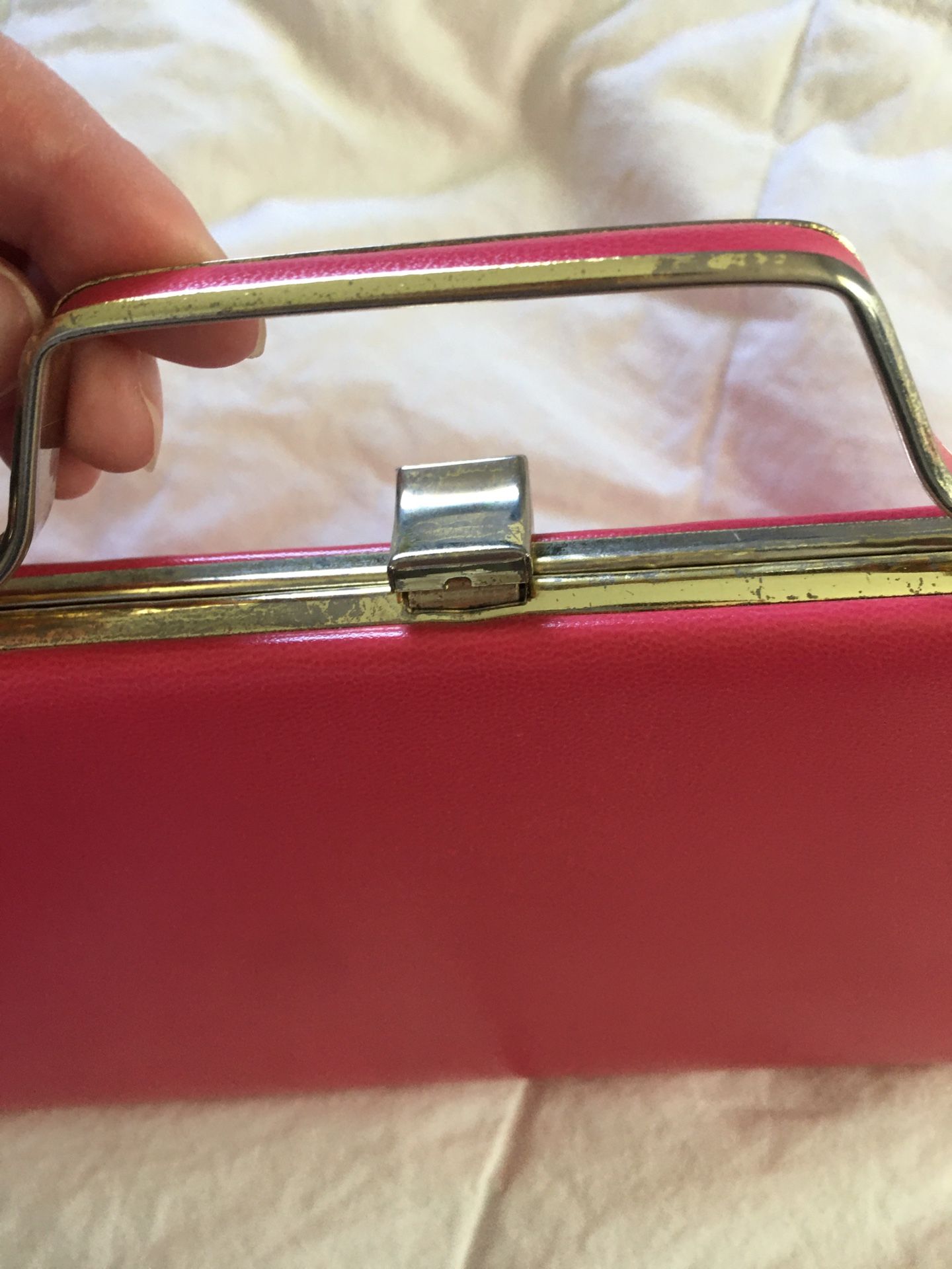 Vintage Pink Hardshell Handbag