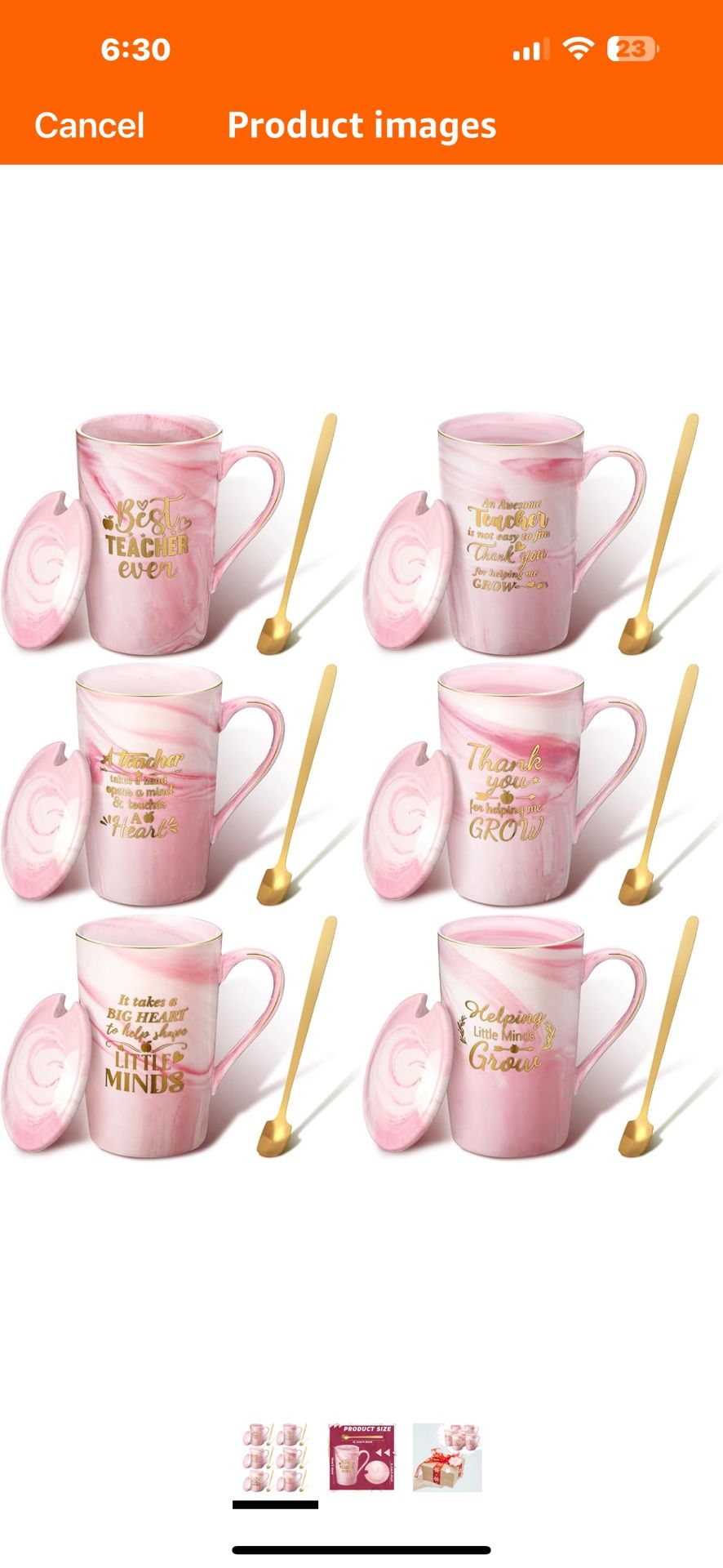 New 6-Cups With Lids & Spoons; Perfect For Bridesmaids, Co-Workers, Girlfriends, Friends, Etc.