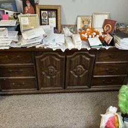 dresser and table with mirror 