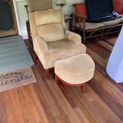 Smaller Fabric Chair And Footrest   