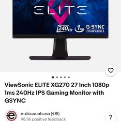 View Sonic Elite 270xg Gaming Monitor With Webcam