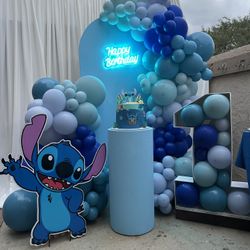 stitch balloon, balloon garland, birthday balloon, stitch 