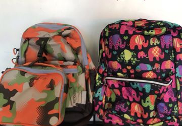 2 Brand new kids backpacks with lunch box for $30