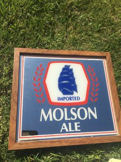 Molson Ale beer mirror vintage beer sign