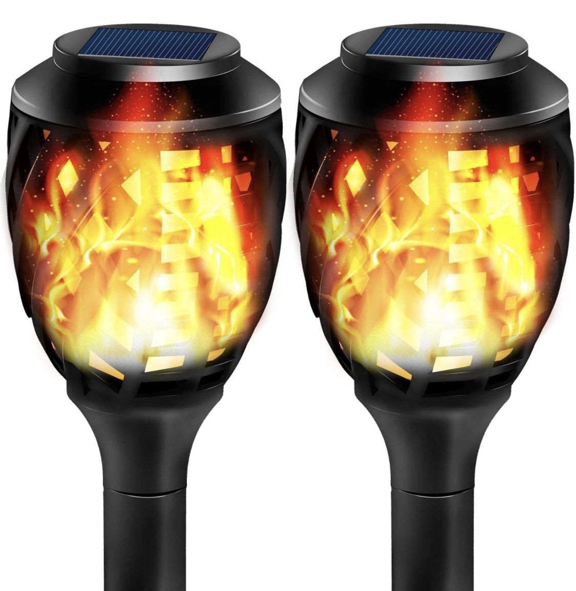 Grand patio Outdoor Solar Lights, Water-Resistant Flickering Flames Torch Light, Landscape Decoration Lighting, Pack of 2