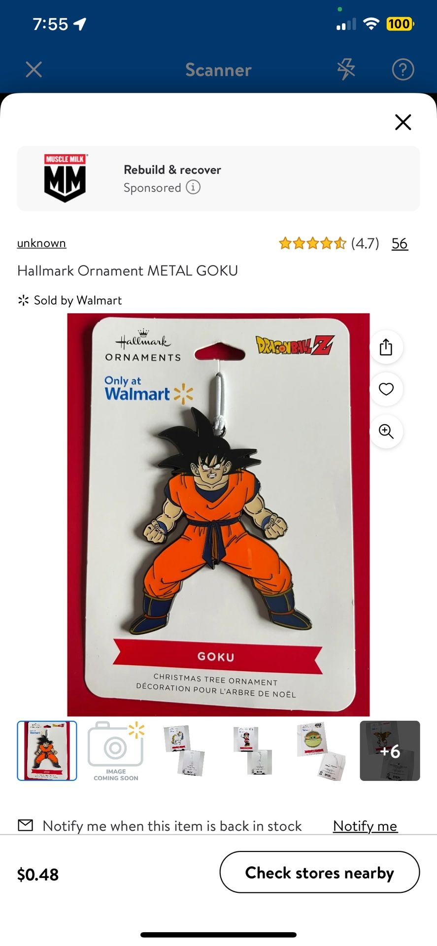 Dragon Ball Z Goku Hallmark Christmas Tree Ornament