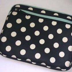 Studio C Hot To Trot 13-14" Laptop Notebook Sleeve Black White Dots.