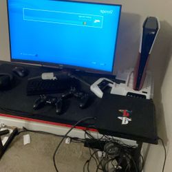 PlayStation 4 With 2 Controllers And Power Cable (CHARGER AND HDMI CABLE NOT INCLUDED 