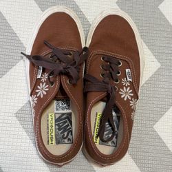 Brown Flower Vans