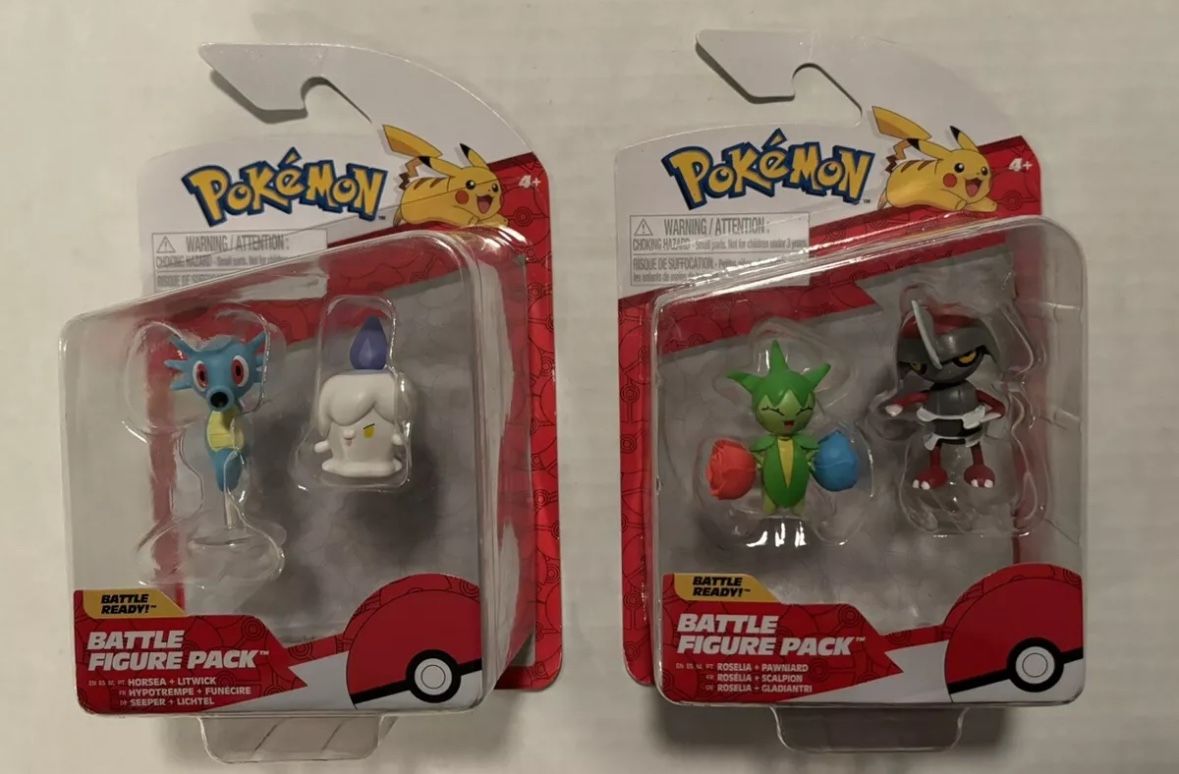 NEW, JAZWARES POKEMON Battle Figure Pack (2 Packs) # PKW3008 & # PKW3006, 2023