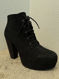 Steve Madden Raspy Black Suede High Ankle Boots