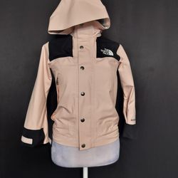 Kids Black & Tan Hooded Zip Down NorthFace Dryvent Jacket (Size XS)