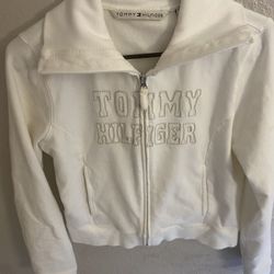 Tommy Hillfigure Zip-up Jacket With Flared Out Collar